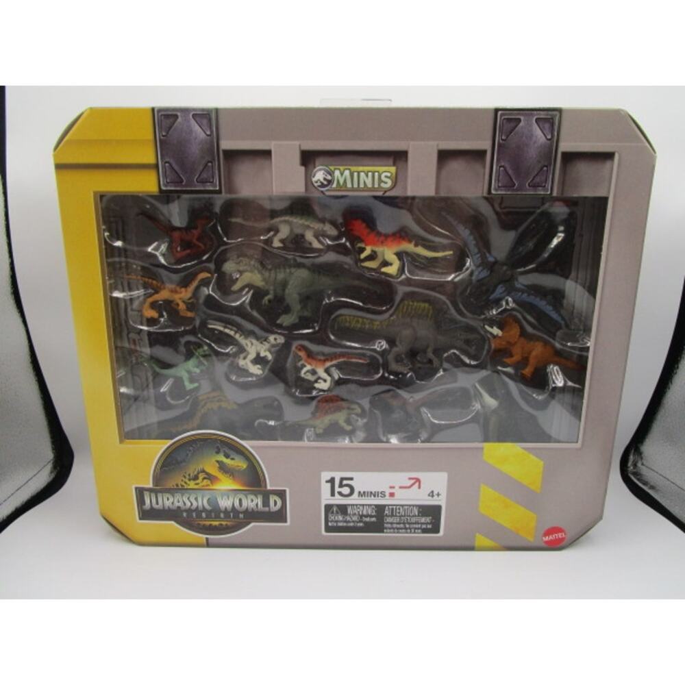 Jurassic World Rebirth Minis 15 Mini Dinosaur Figure Box‎ Set Mattel